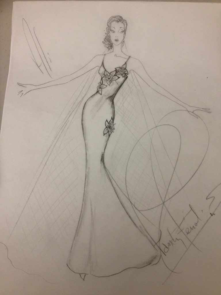 My sketch for Ali's Bridal Blueprint.